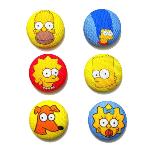 Homer & Family Mix & Match Fabric Button Earrings
