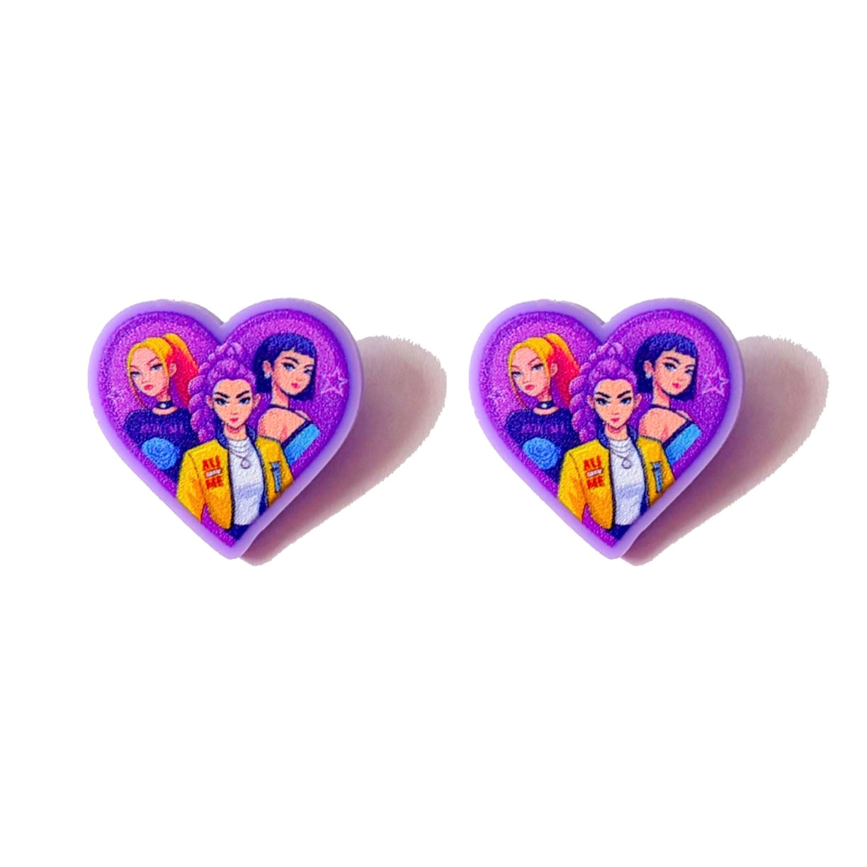 Demon Hunters Heart Post Earrings