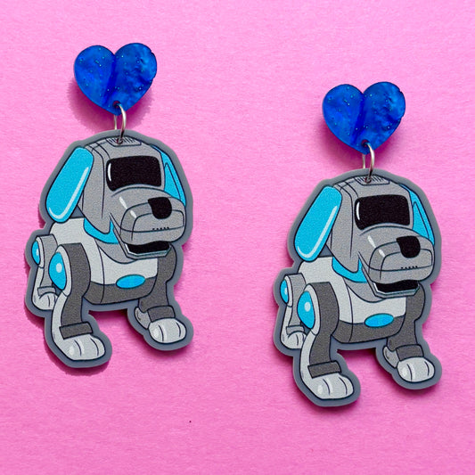 90s Robo Dog Drop Earrings
