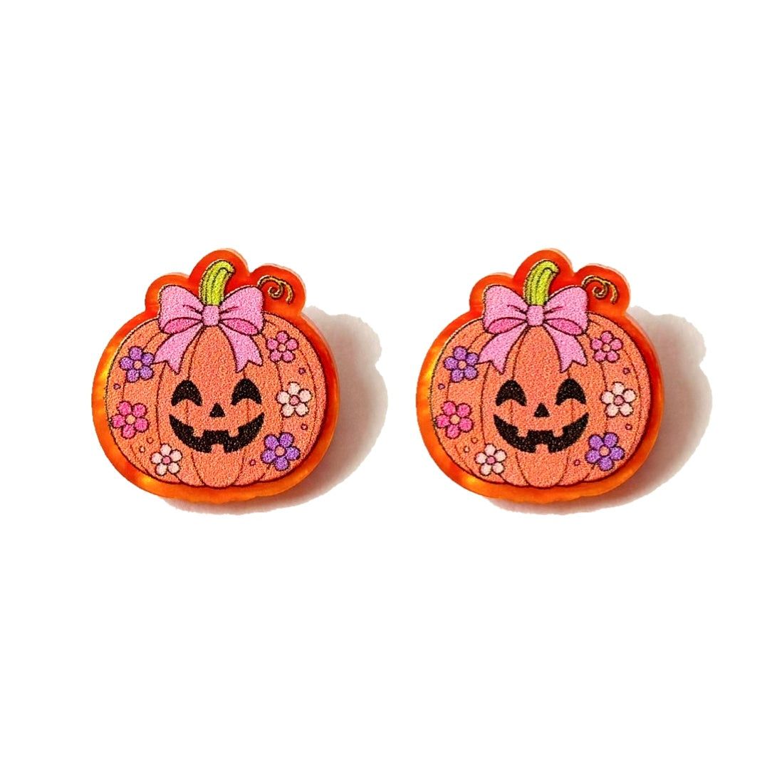 Flower Pumpkin Cutie Drop Earrings
