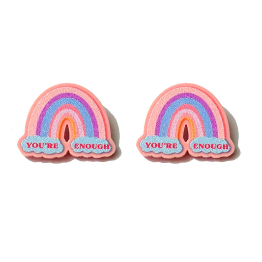 You’re Enough Rainbow Post Earrings