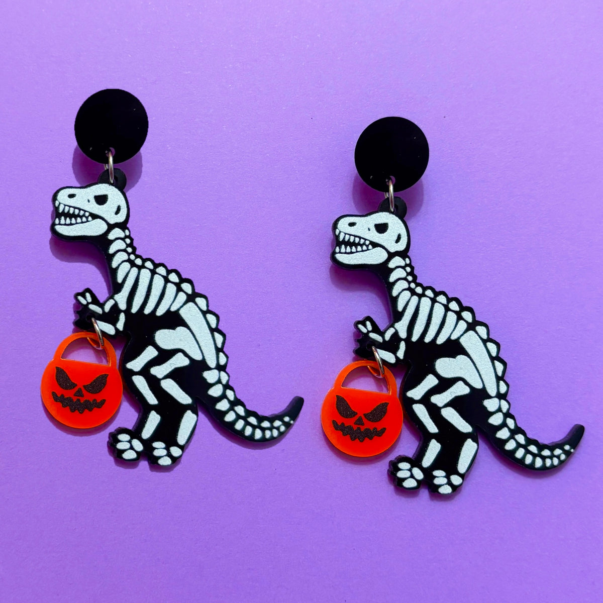 Skeleton Rex Drop Earrings