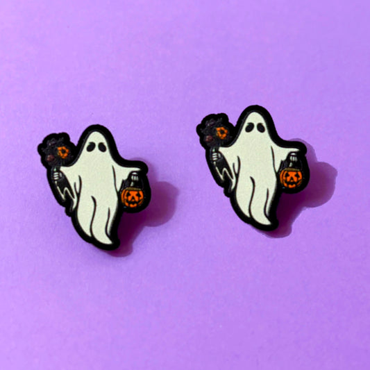 Flower Bouquet Ghost Post Earrings