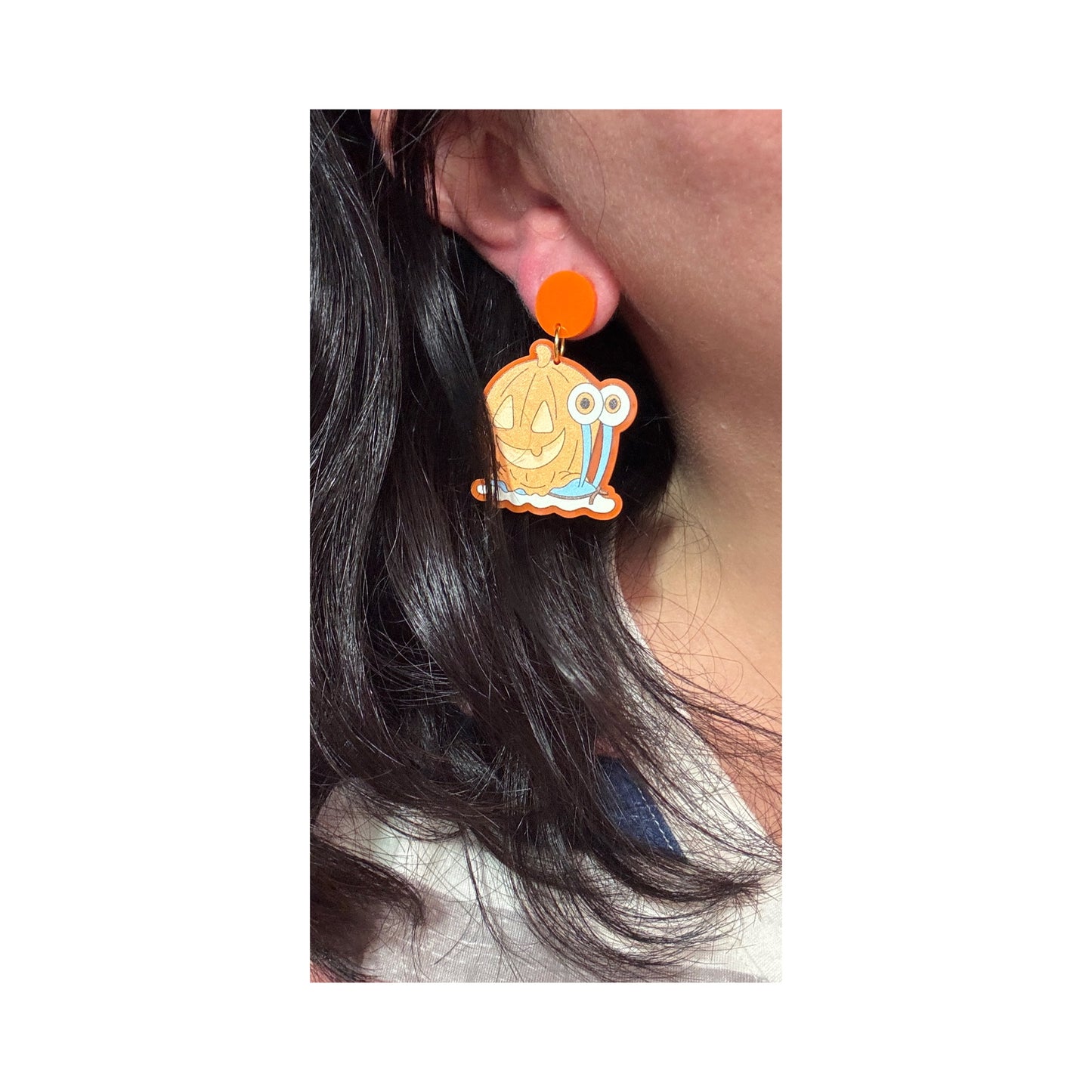 Pumpkin Snail Drop Earrings