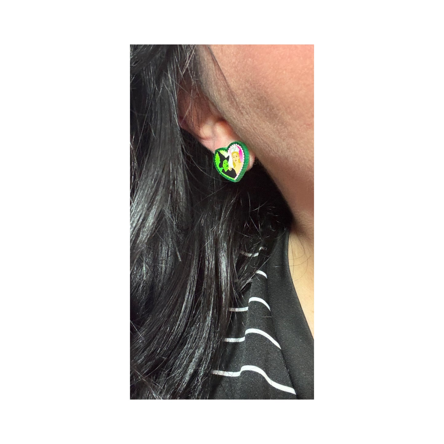Elphie & Glinda Heart Sparkle Post Earrings