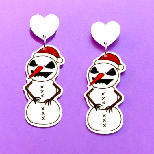 Creepmas Snowman Drop Earrings