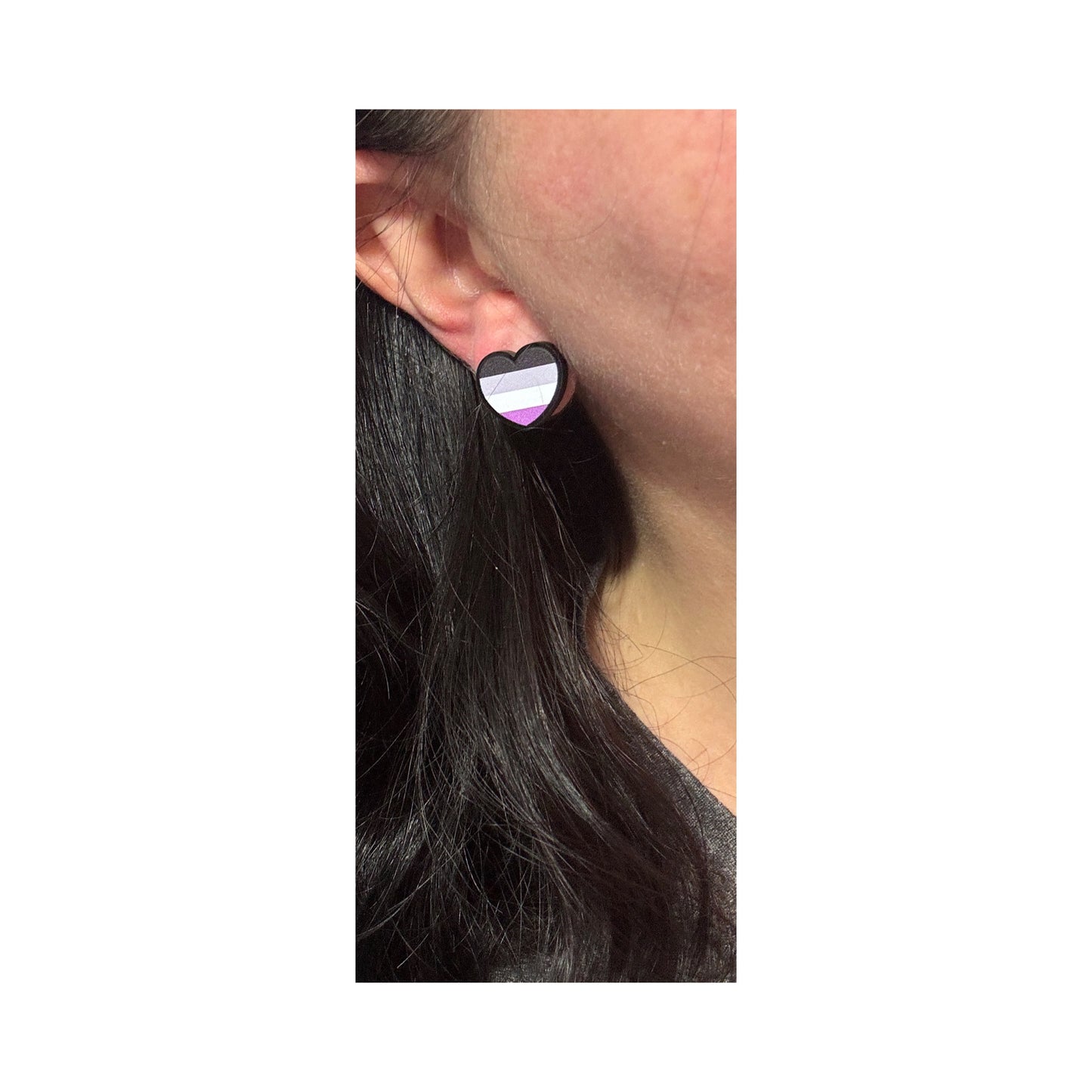 Ace Pride Heart Post Earrings