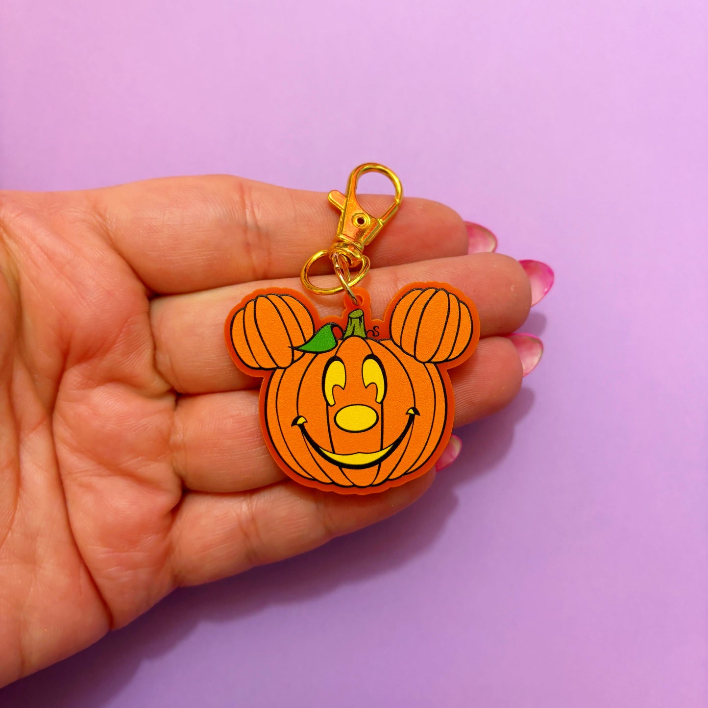 Mouse Jack-O-Lantern Pumpkin Keychain or Bag Charm
