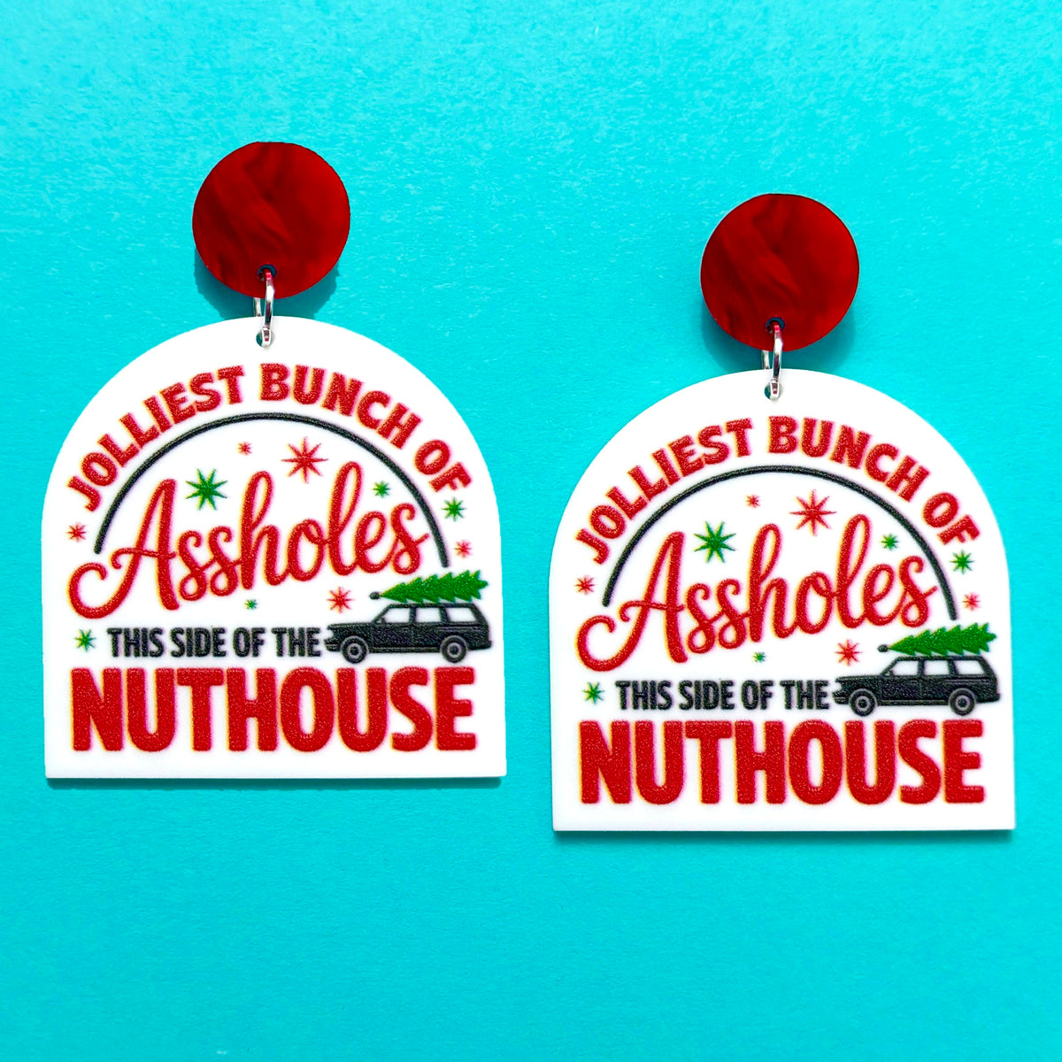Jolliest Assholes Arch Drop Earrings