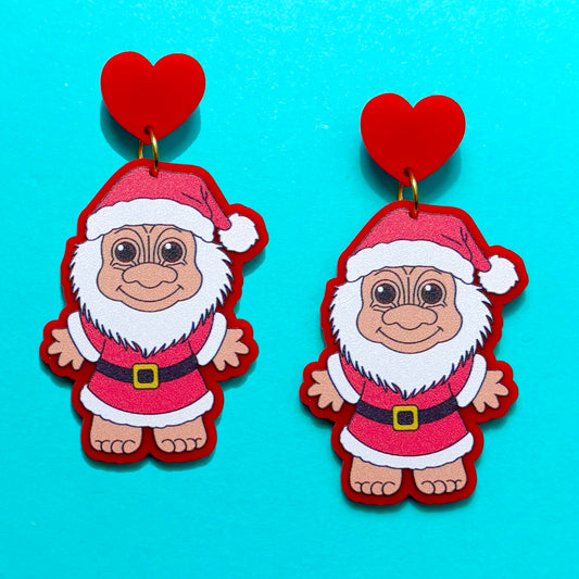 90s Santa Troll Drop Earrings