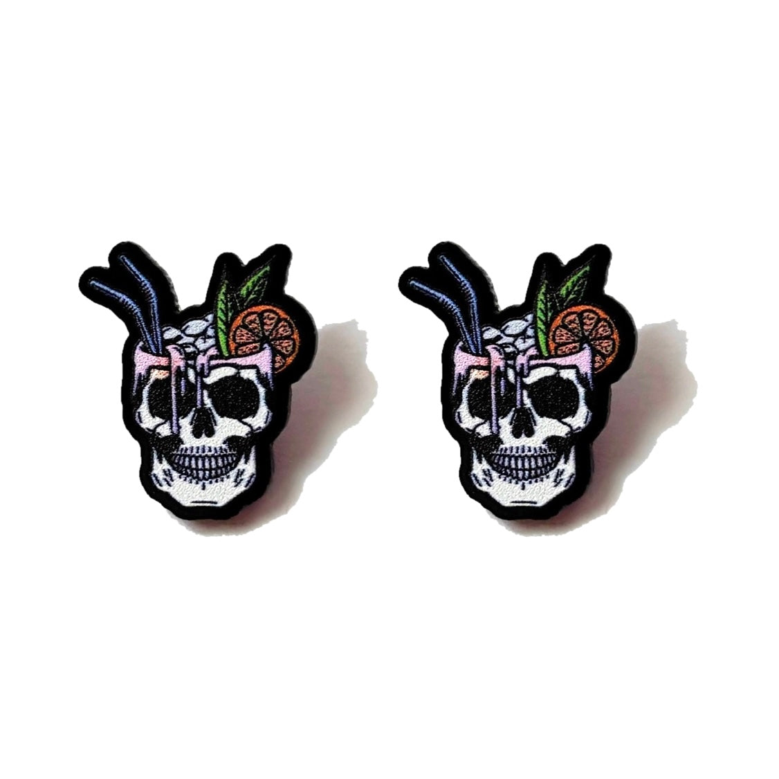 Spooky Skull Cocktail Post Earrings