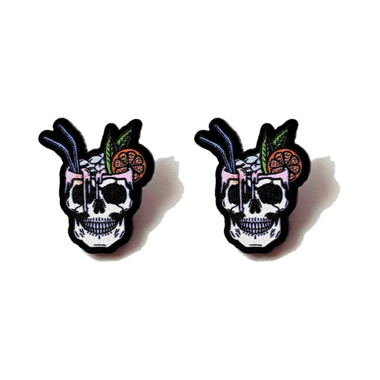 Spooky Skull Cocktail Post Earrings