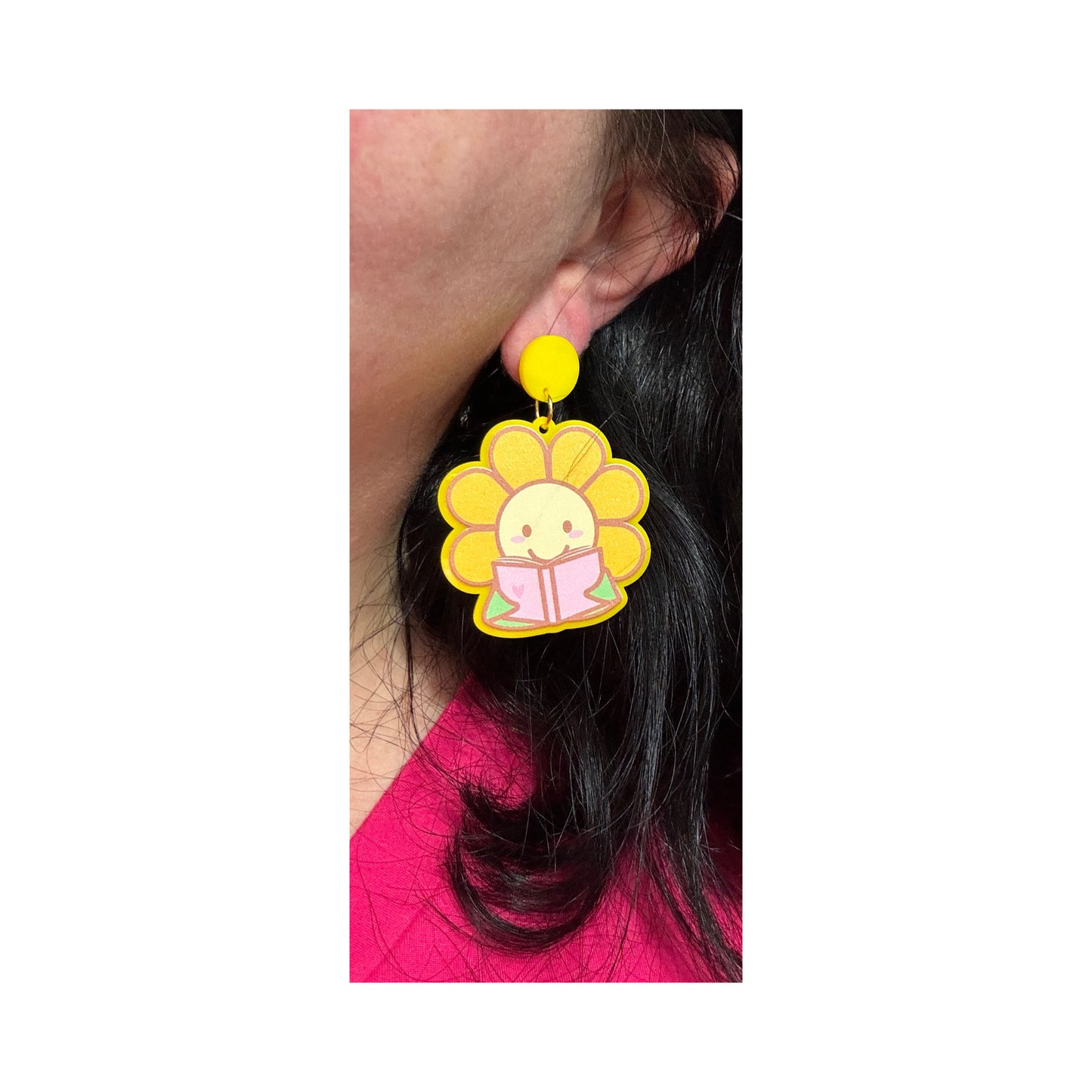 Bookish Sunflower Drop Earrings