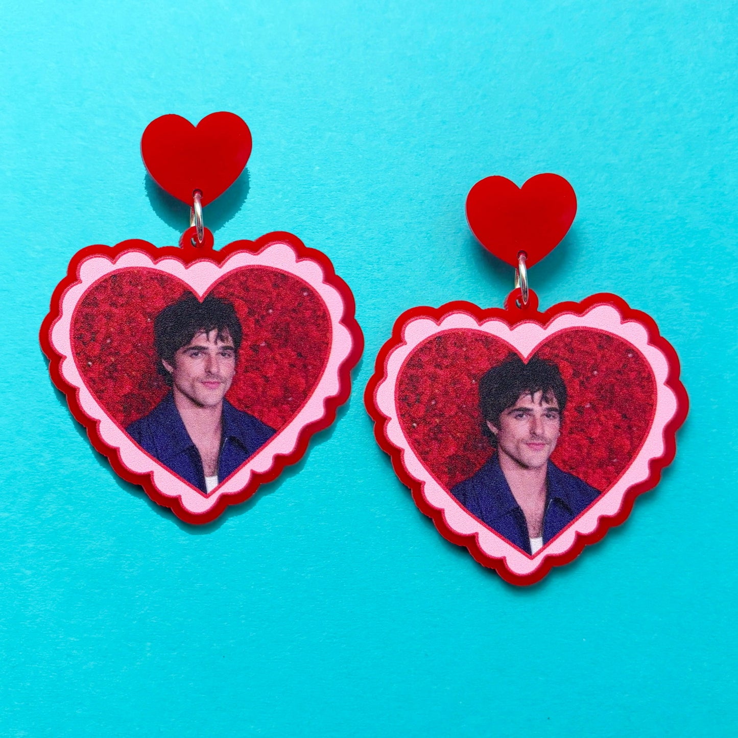 Jacob Elordi Heart Drop Earrings