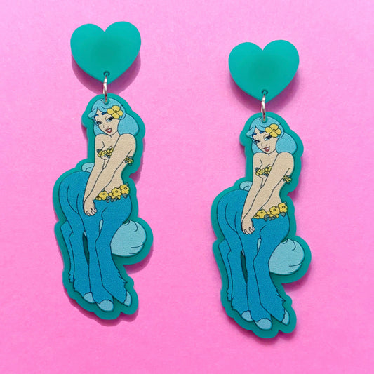 Mint Aqua Centaurette Drop Earrings