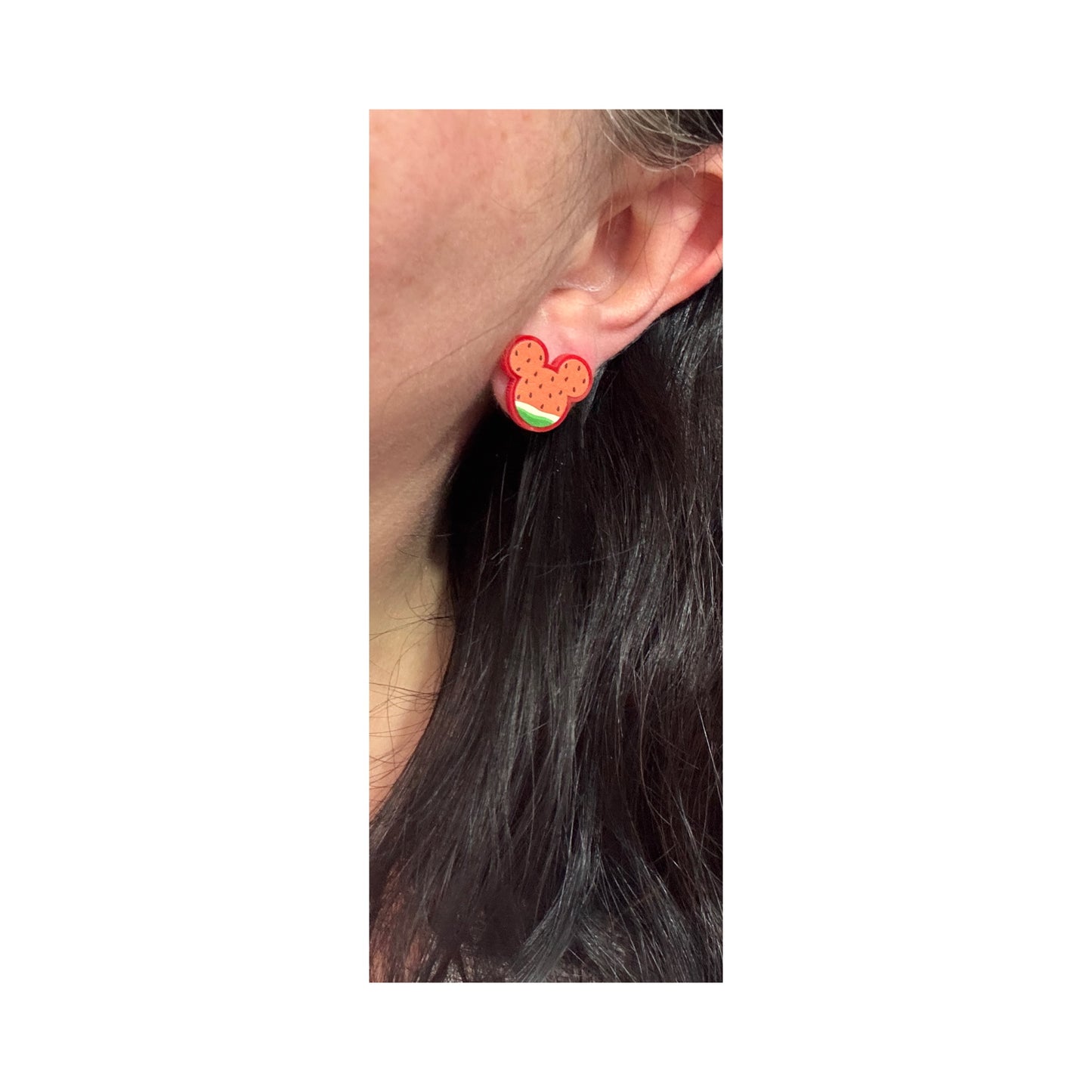 Mouse Watermelon Post Earrings