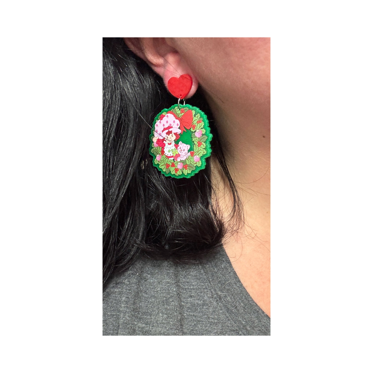 Shortcake Cutie & Kitty Wreath Drop Earrings