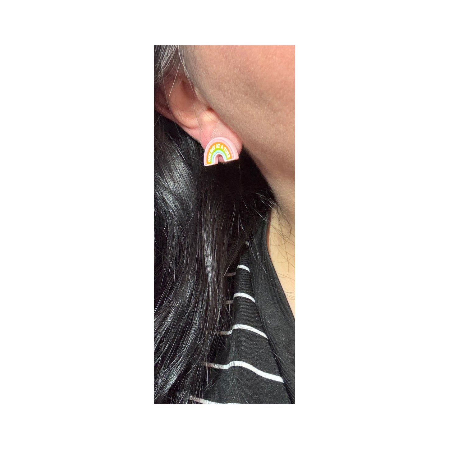 One Day At A Time Rainbow Post Earrings