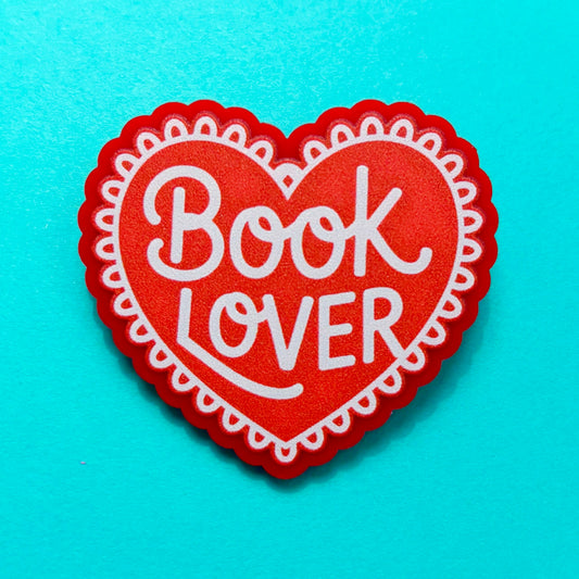 Book Lover Heart Pin