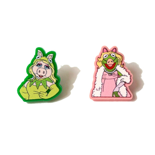 Kermie & Piggy Costume Post Earrings