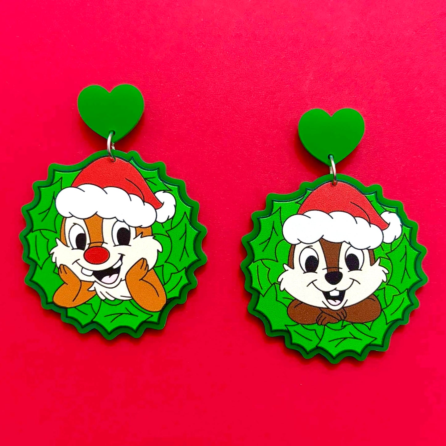 Chipmunk Wreaths Drop Earrings