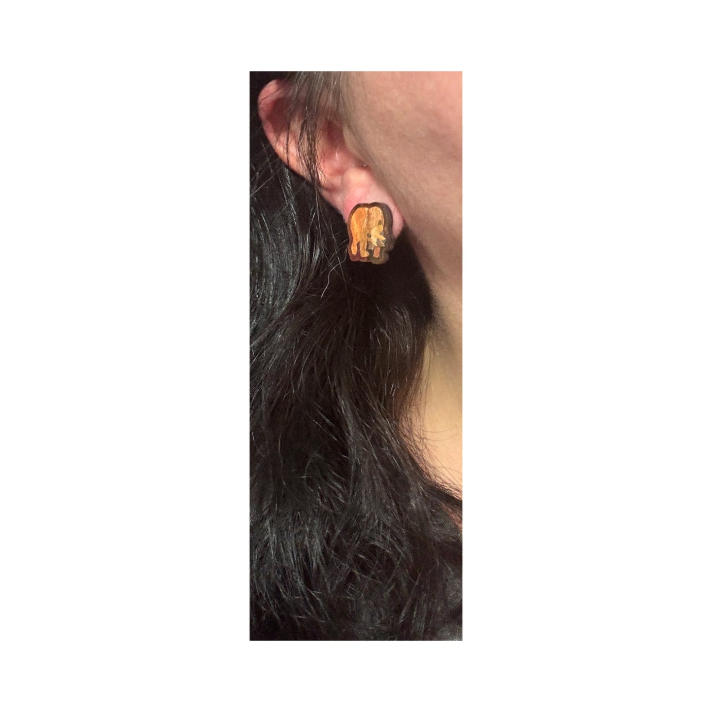 Brown Bear Post Earrings