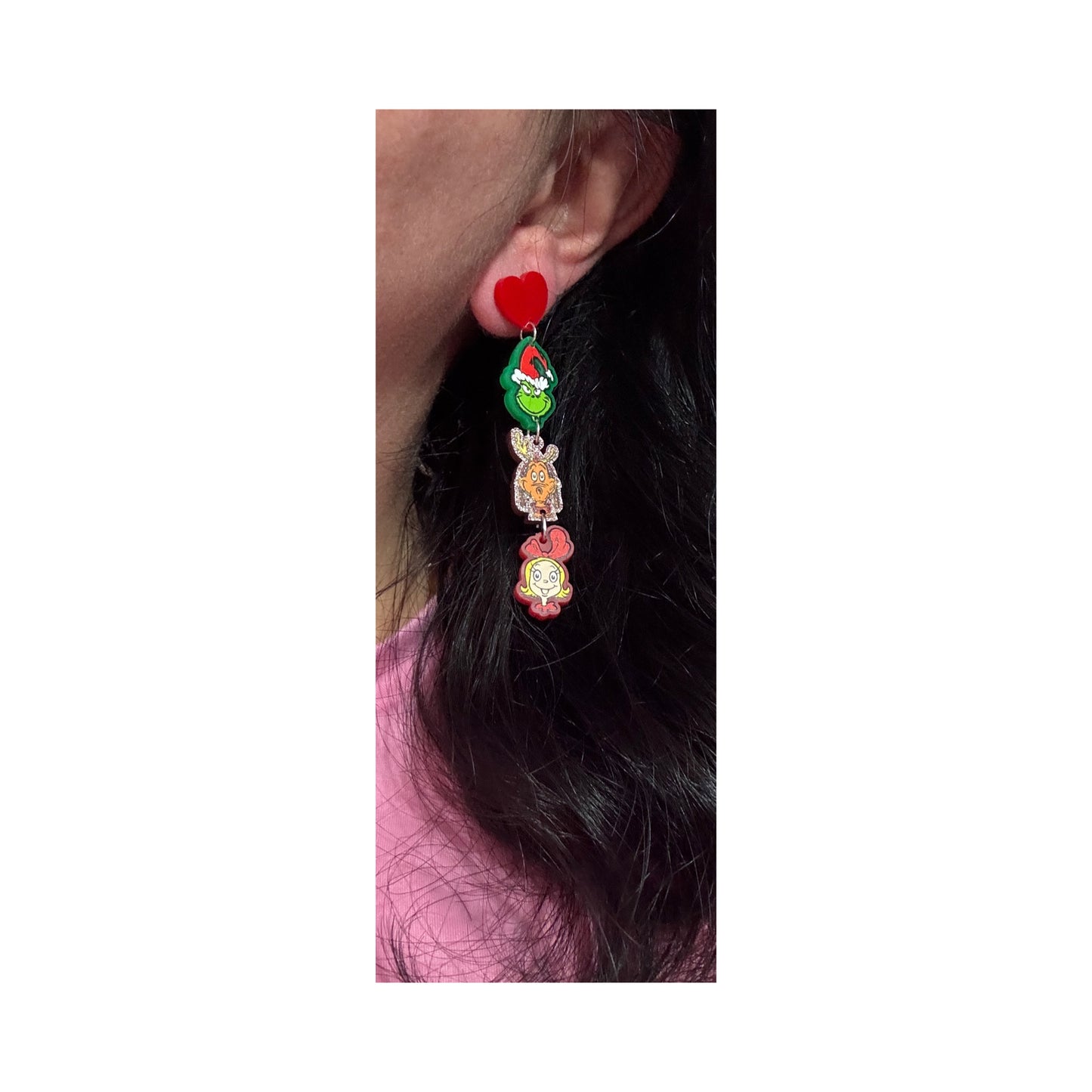 Grinch & Friends Tiered Drop Earrings