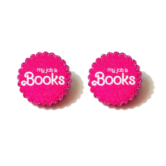 Job Is Books Post Earrings