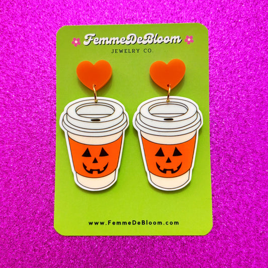 FREE GIFT - Pumpkin Coffee Drop Earrings