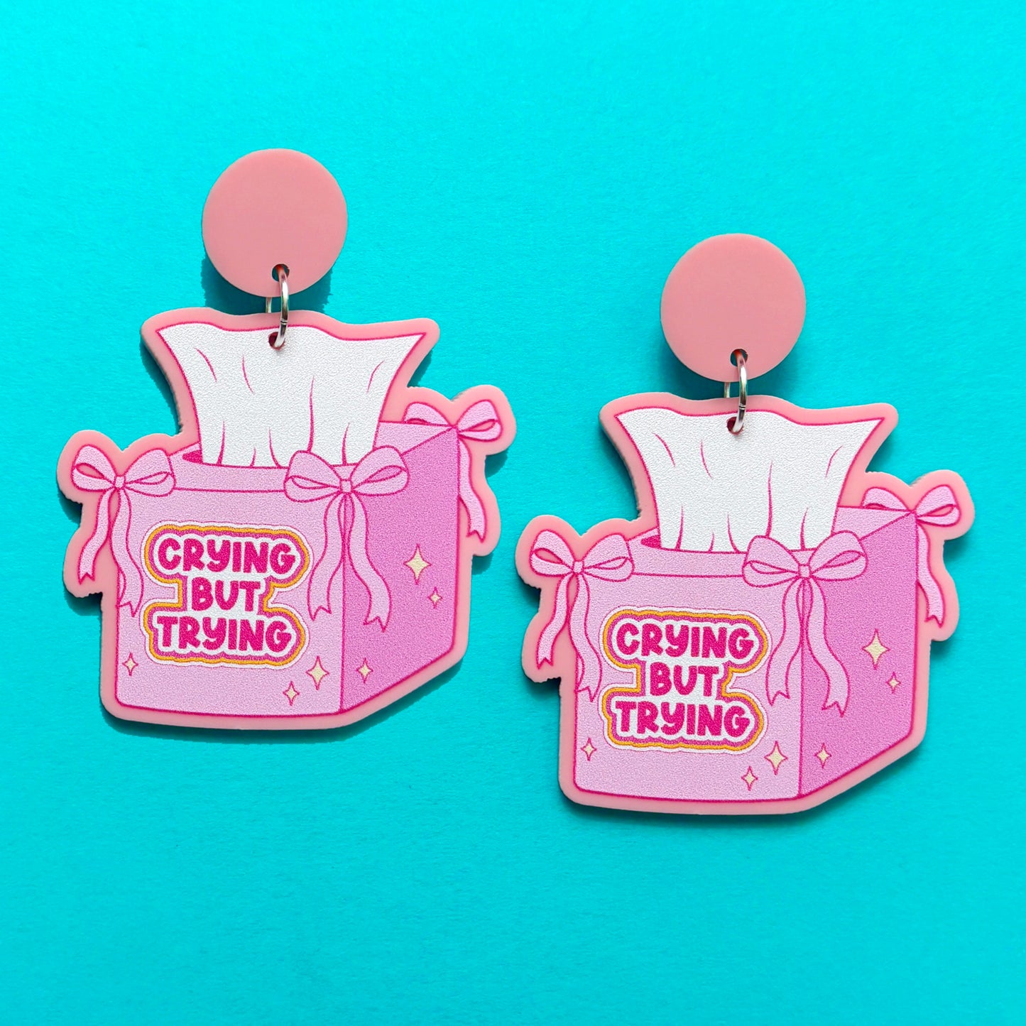 Crying But Trying Drop Earrings