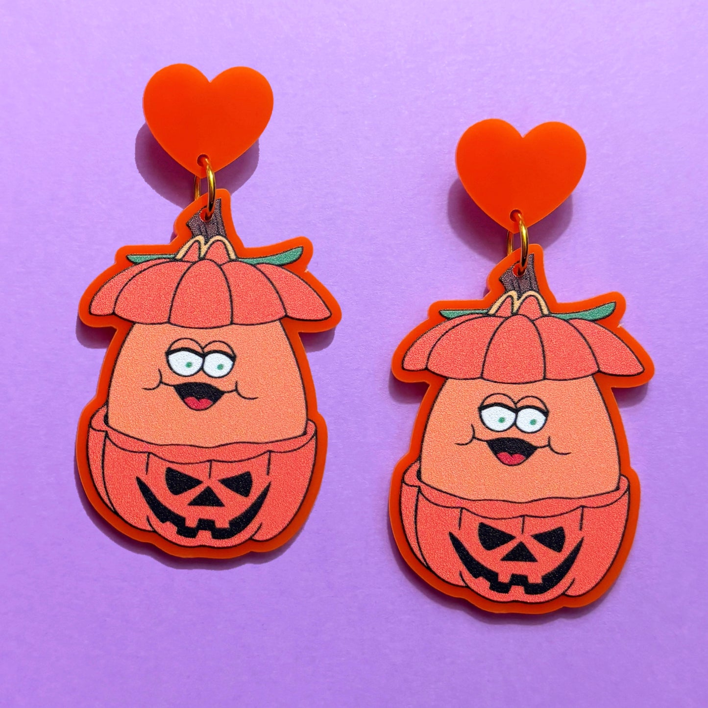Pumpkin Nugget Drop Earrings