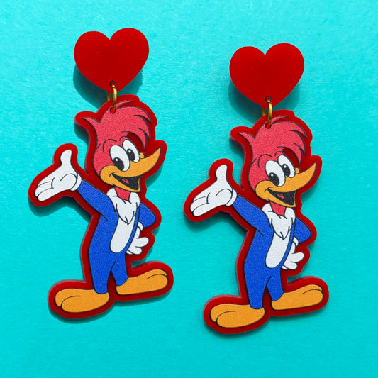 Woodpecker Drop Earrings