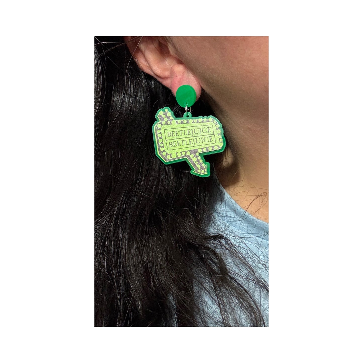 Beetlejuice Sign Drop Earring