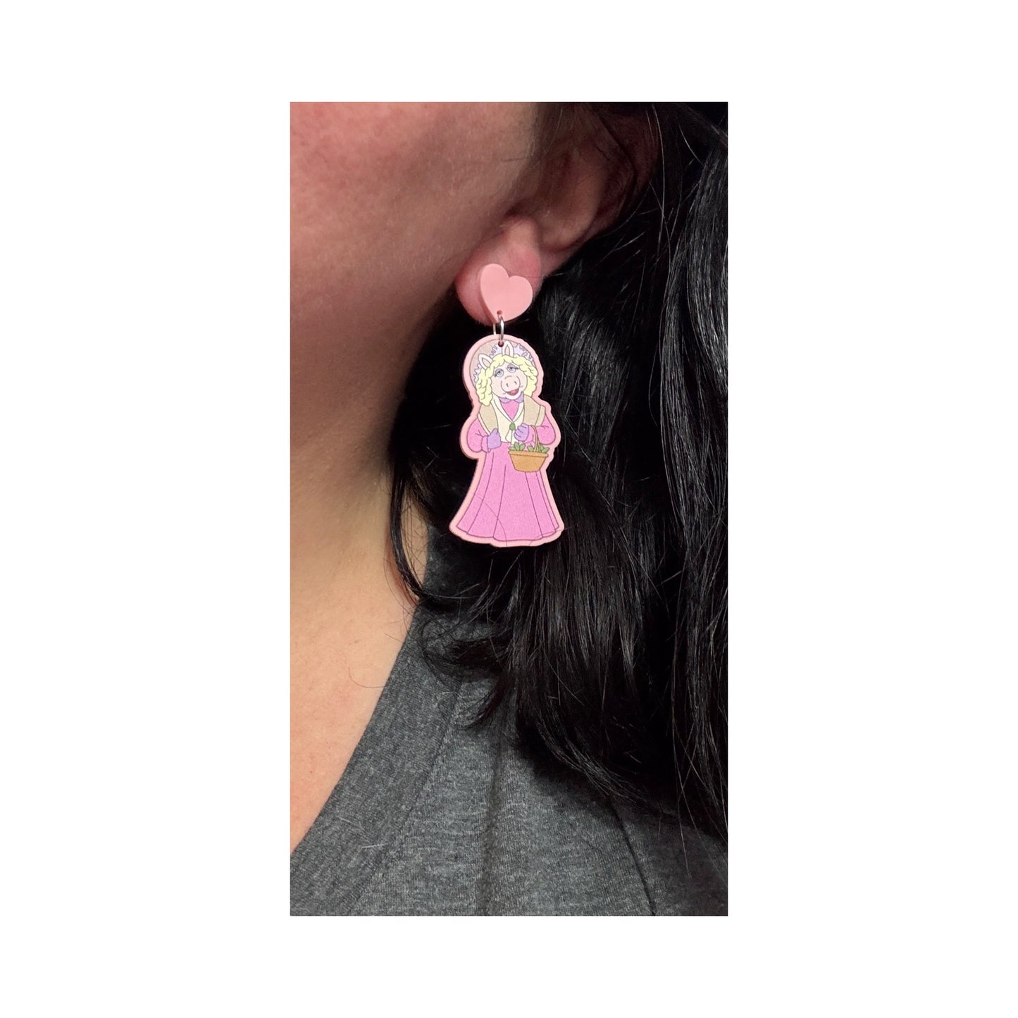 Kermie & Piggy Cratchit Drop Earrings