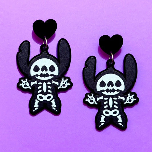 Skeleton Stitch Acrylic Drop Earrings
