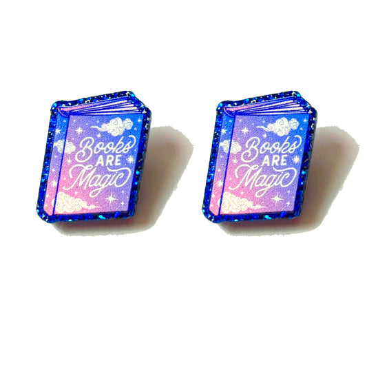 Books Are Magic Post Earrings