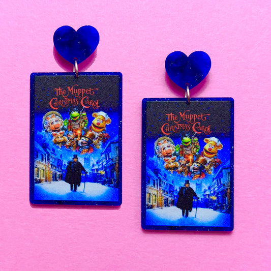 Puppet Christmas Carol VHS Drop Earrings
