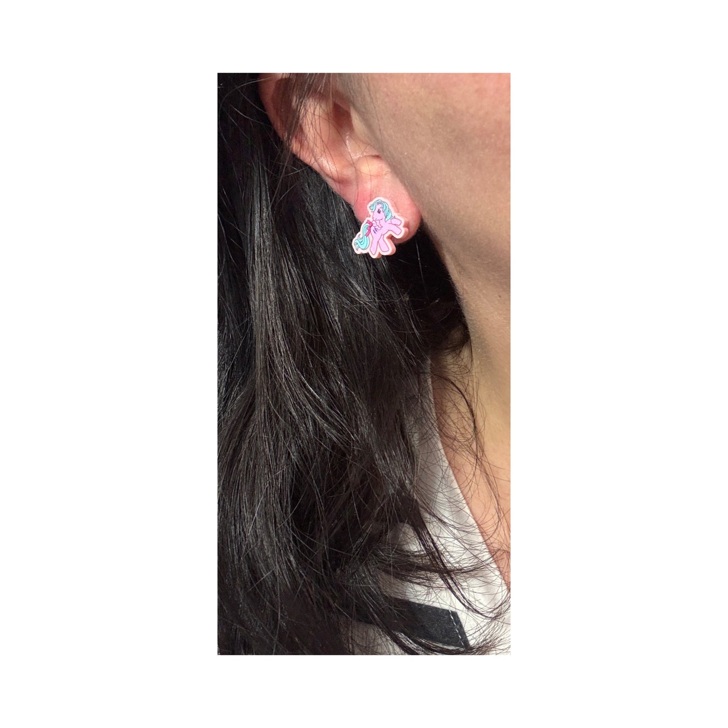 Pink Pony Post Earrings
