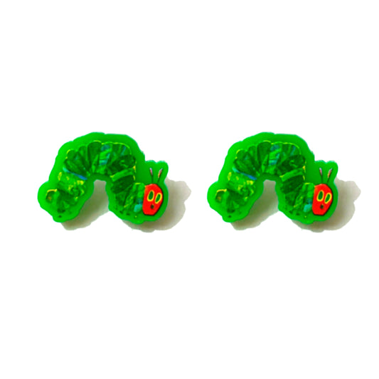 Hungry Caterpillar Matte Post Earrings