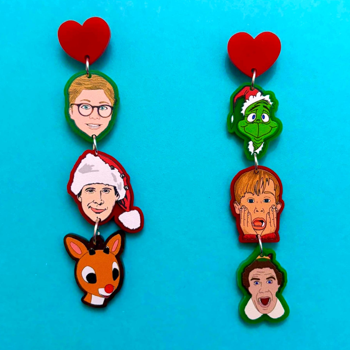 Christmas Movie Friends Tiered Drop Earrings