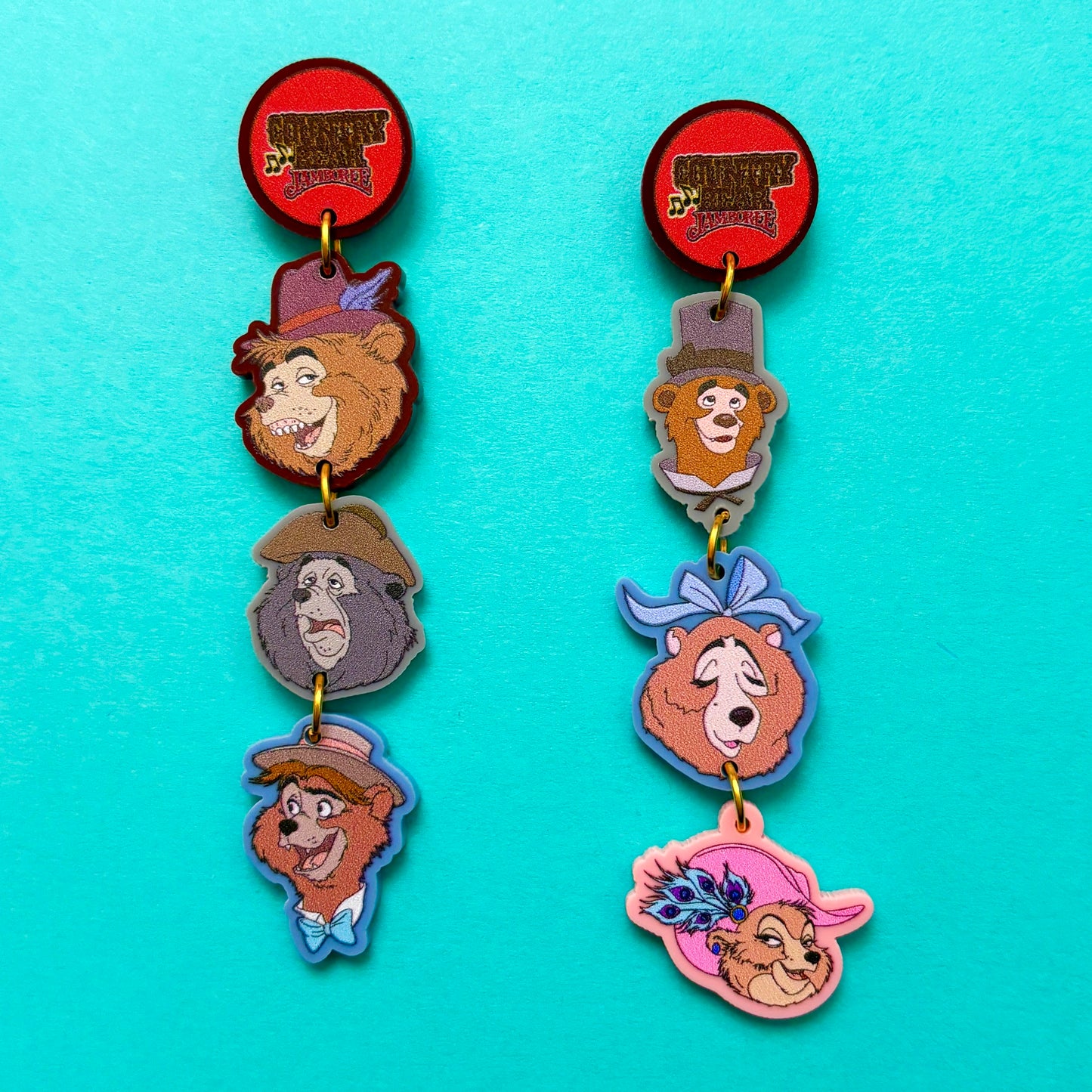 Country Bears Tiered Drop Earrings