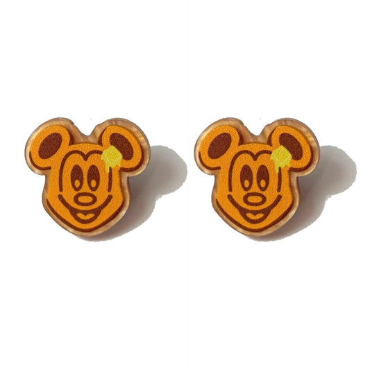 Mouse Waffle Post Earrings