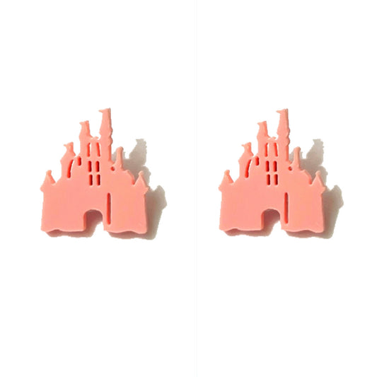 Pastel Pink Castle Earrings