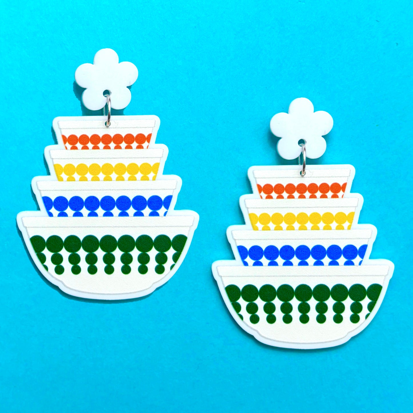 Rainbow Pyrex Drop Earrings