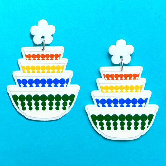 Rainbow Pyrex Drop Earrings