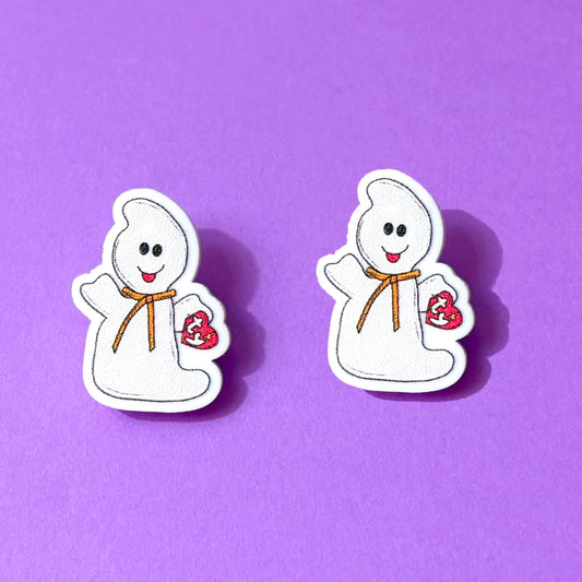 Ghost Bean Pal Post Earrings