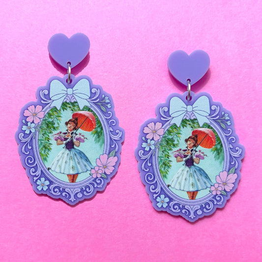 Tightrope Girl Cameo Drop Earrings