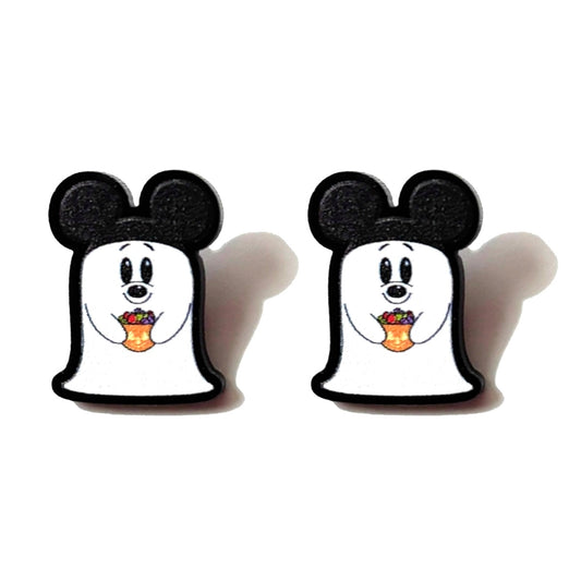 Cutie Mouse Ghost Couple Popcorn Bucket Post Earrings