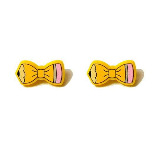 Pencil Bow Post Earrings