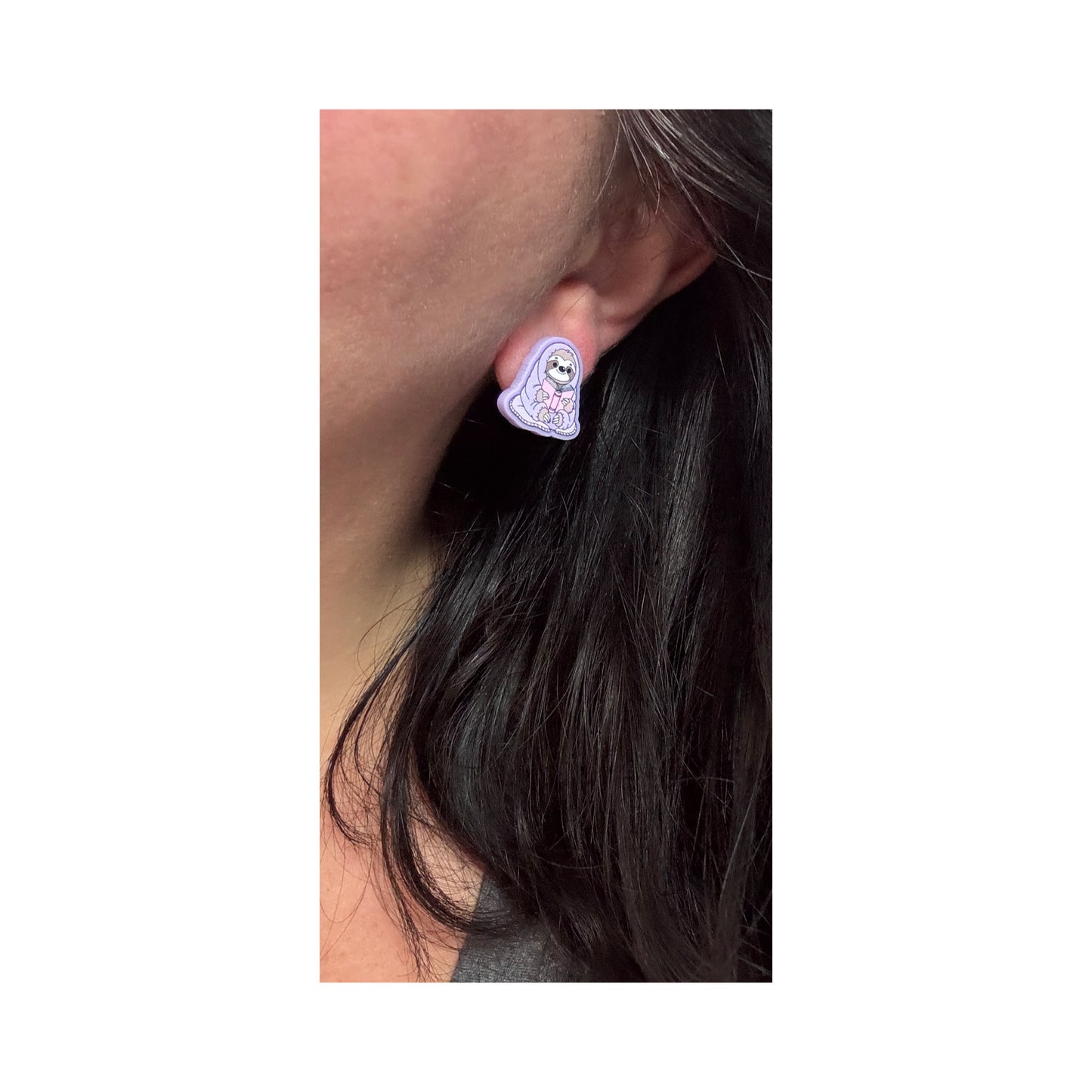 Bookish Sloth Post Earrings